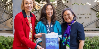 Terminal Island Authors Geraldine Knatz And Naomi Hirahara With A Descendant Middle Of Terminal Islanders
